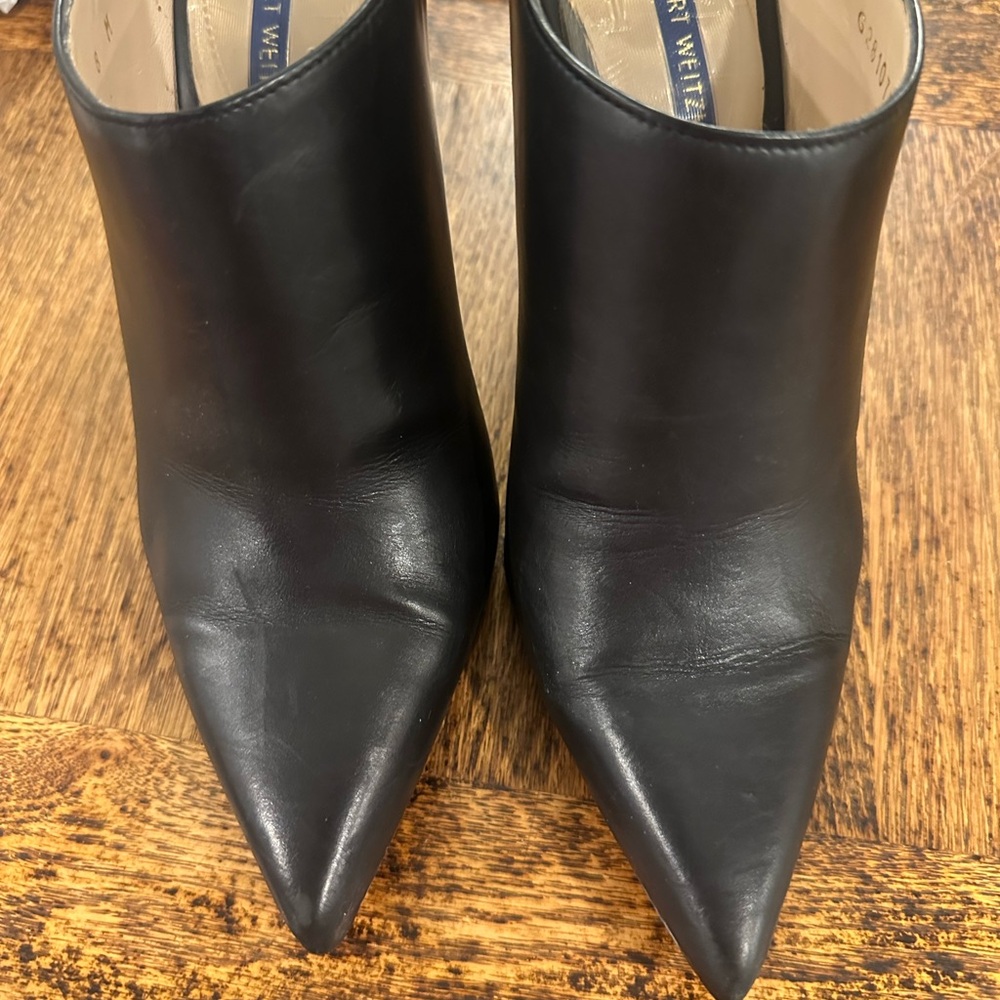 Stuart Weitzman Black Leather Mules - Picture 7 of 9